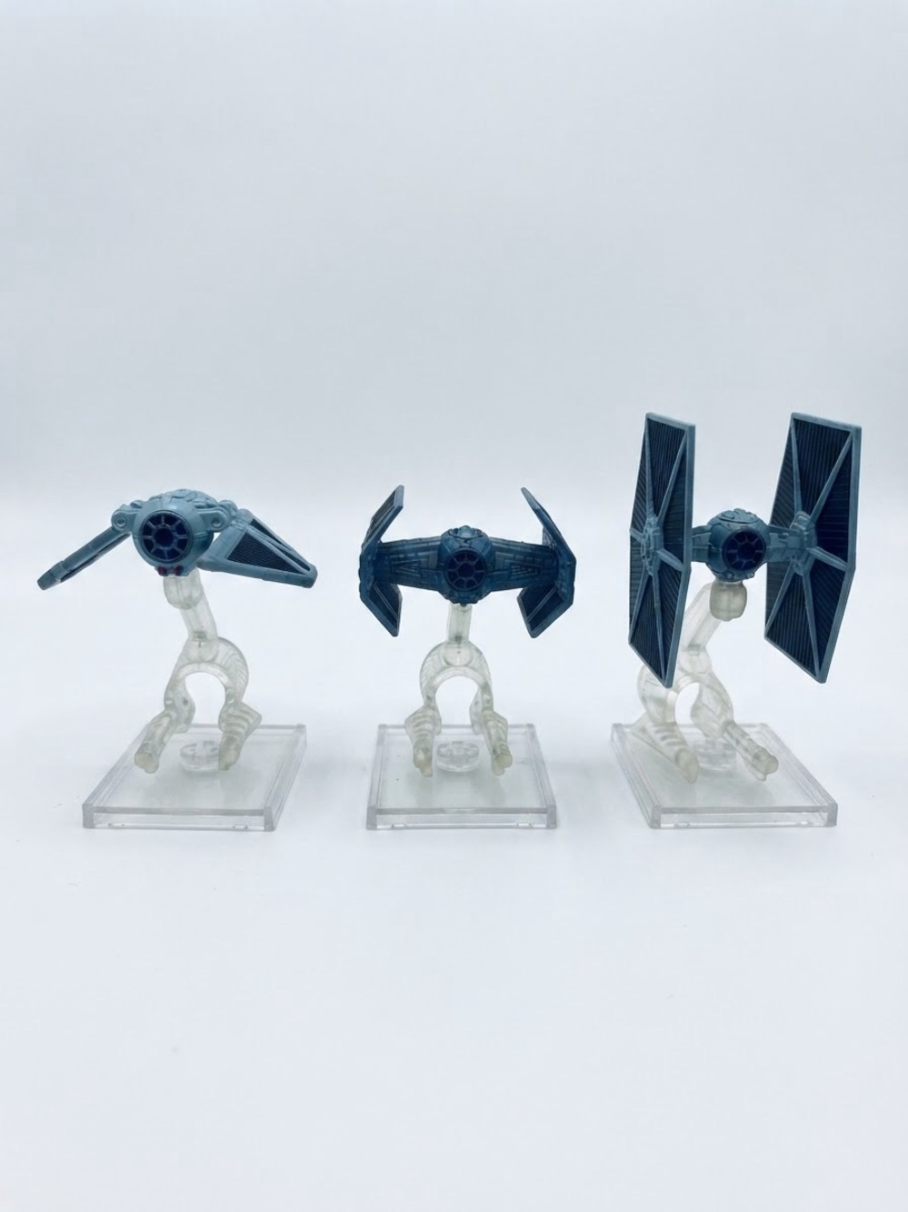 Star Wars Mini Tie Fighter Darth Vader Tie & Tie Striker with Plastic Stands